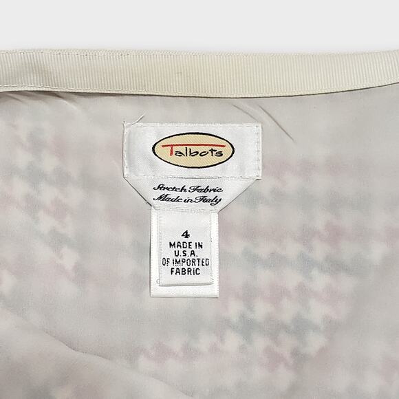 Talbots Wool Red Black Houndstooth Flare Pleat Midi Skirt Sz 4 Retro Rockabilly - Picture 7 of 13